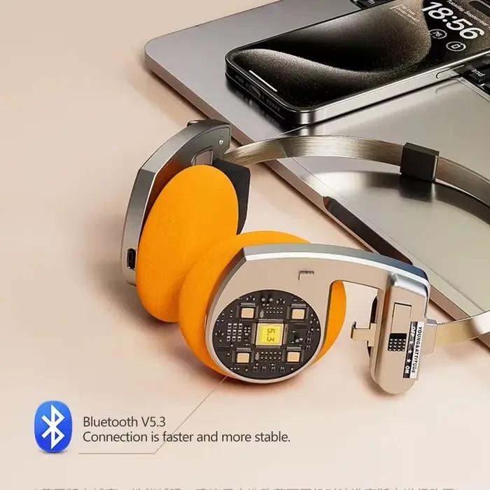 Casque sur l'oreille rétro HIFI sans fil pliable suppression du bruit