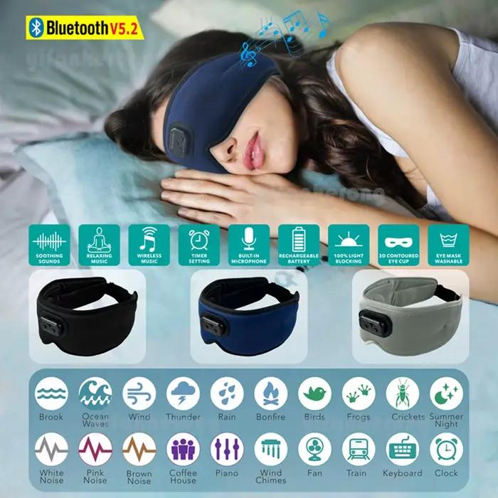 Écouteurs de sommeil blanc antibruit HD 3D