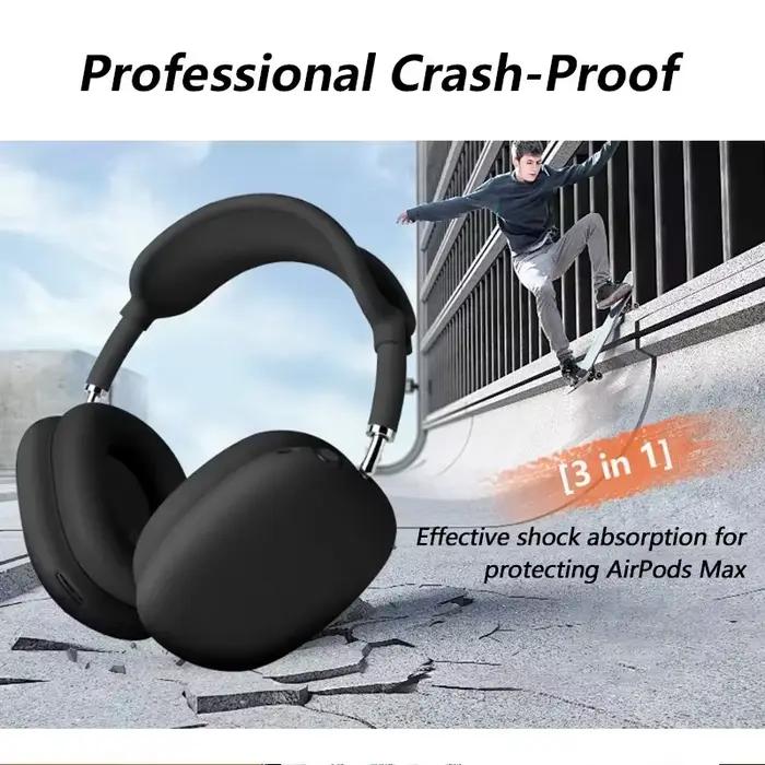 Étui antichoc en silicone 3 en 1 pour Apple AirPods Max (USB-C/Lightning) 2024/2026