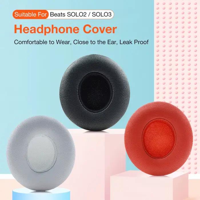 Coussinets doreille nephy en art du tissu antibruit pour beats solo 2 3 earphones couleur corail ou multicolore occasion specialeécoute musicale confortable