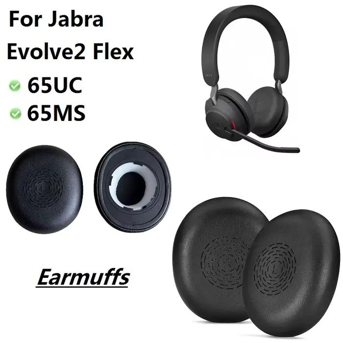 Coussinets doreille en cuir hautequalité pour Jabra Evolve2 65 Flex MS UC oreillers doreille remplacement compatibles confort et protection pour femmes hommes occasions speciales