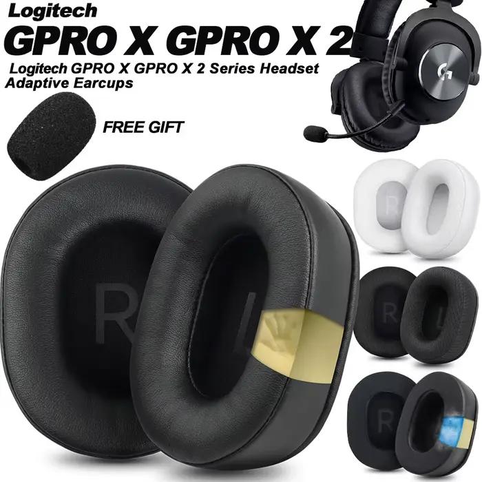 Coussinets d'écouteurs pour Logitech GPRO X G PRO X2, coussinets de remplacement, cache-oreilles en tissu maillé, housses en mousse à mémoire de forme
