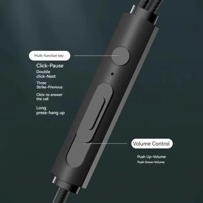 Écouteurs filaires USB C Type C avec microphone et télécommande