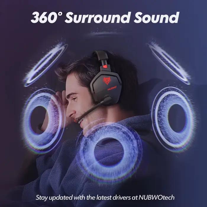 NUBWO G06 double casque sans fil Gamer avec Microphone 2.4GHz Bluetooth 5.3