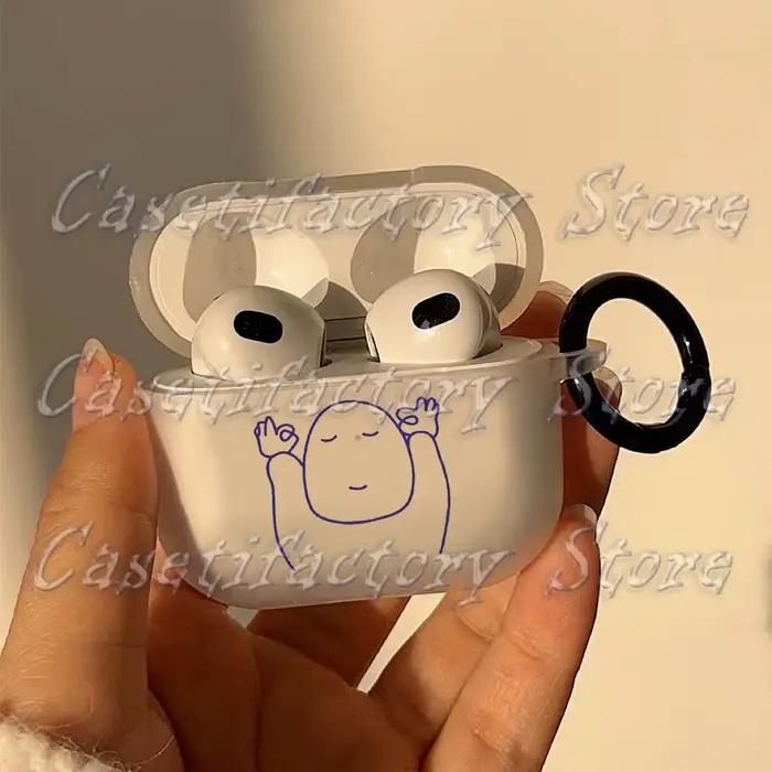 Drôle Ok Fine Airpod Pro3 2025 Airpods 2 3 4 Pro casque sans fil mignon Simple ligne couverture pour Air Pods 3ème 4 génération boîte