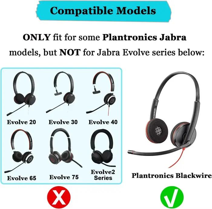 Coussinets d'oreille de remplacement pour casque Plantronics Blackwire C320 3210 3220 3320 HW251N HW261N HW510 Jabra Biz 1500 GN2000 PRO 920 9450