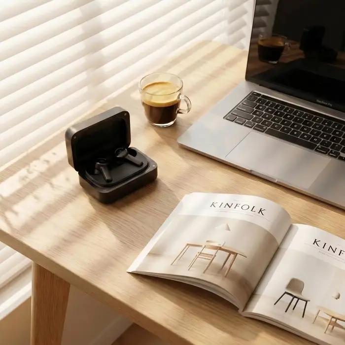 Étui pour écouteurs Bang & Olufsen Beoplay en bois d'ébène
