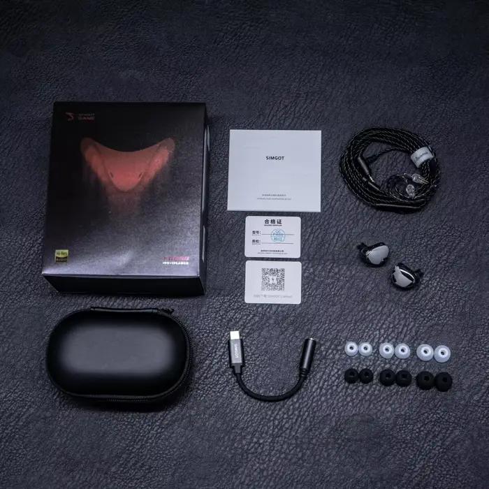 SIMGOT EG280 dans l'oreille moniteur 1DD + 1 planaire HiFi IEM filaire écouteur de jeu avec Microphone 1.7m de Long câble OFC détachable 2 broches