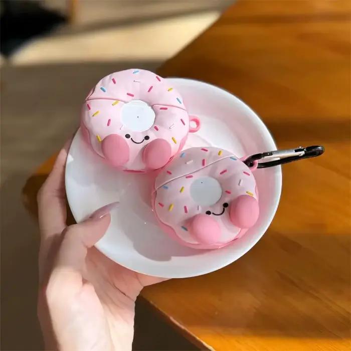 Pour Apple AirPods 1 2 3 4 Pro 2 étui 3D mignon dessin animé beignet Silicone écouteur
