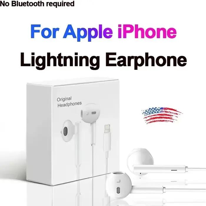 Écouteurs Lightning filaires pour Apple iPhone 14 Pro Max 13 12 11 Mini X XS 6 7 8 Plus