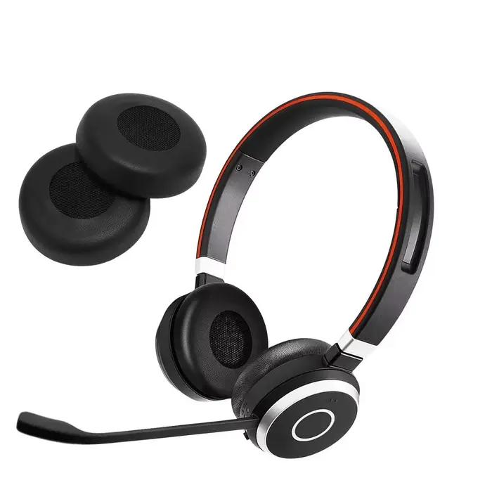 Oreillettes de remplacement en cuir protéiné professionnel pour Jabra Evolve 20 20se 30 30II 40 65 65+ confortables hypoallergéniques pour usage quotidien écouteurs d'entreprise et loisirs