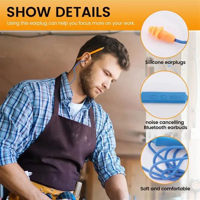B02B-Earphone Bouchons d'oreille Bluetooth pour le travail