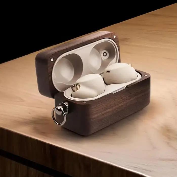 Étui en bois massif pour boîte à écouteurs Sony WF-1000XM5