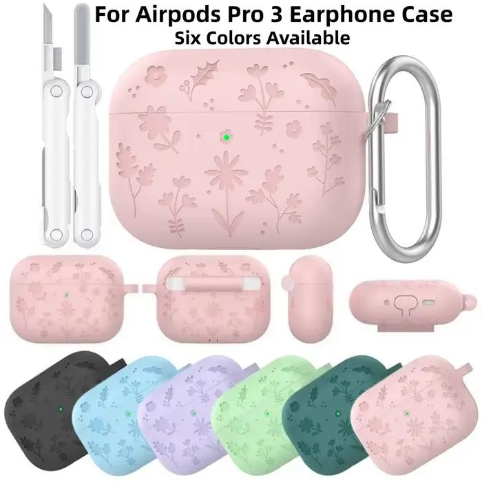 Étui pour AirPods Pro 3 fleur gravée