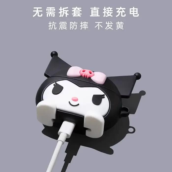 Pour Apple Airpods Pro 3 2025 1 4 3 2 Pro mensonge sur l'oreille noire dessin animé étui pour écouteurs avec charme étuis pour casque Airpod Pro2 Funda