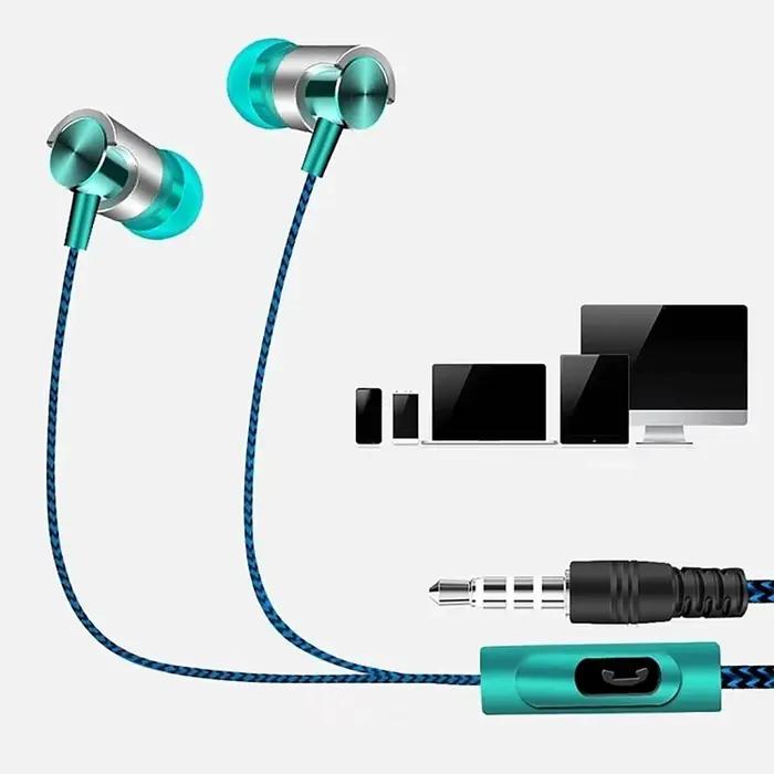 Écouteurs intra-auriculaires filaires avec microphone intégré pour jeux, sport, sommeil, ordinateur portable et usage quotidien en blanc, bleu ou rouge
