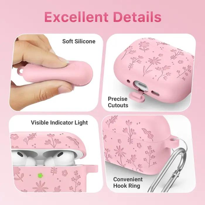 Étui pour AirPods Pro 3 fleur gravée