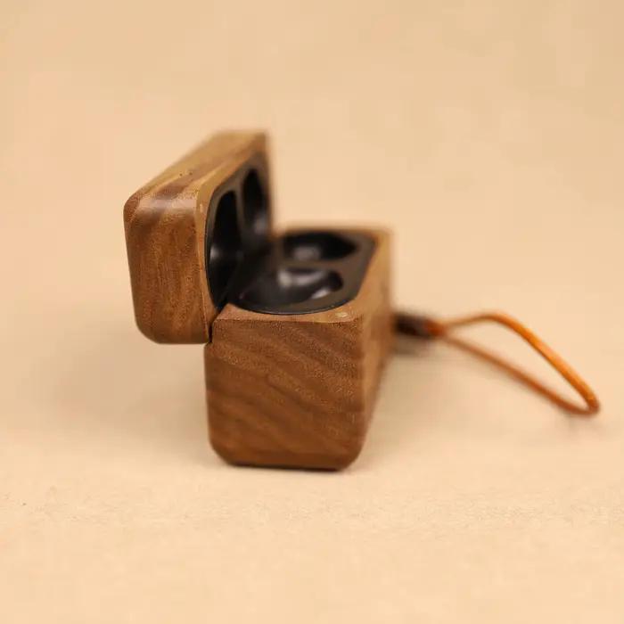 Étui de protection en bois de noyer pour écouteurs Marshall MOTIF II A.N.C, ajustement précis, design minimaliste, protection robuste, cadeau attentionné pour homme et femme, occasions spéciales