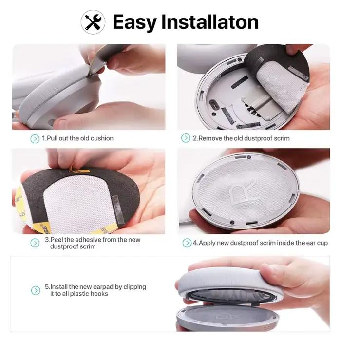 Oreillettes de remplacement en cuir pour Bose 700 NC700 avec coussinets d'oreille en mousse à mémoire de forme confortables pour un son plus clair et une isolation améliorée pour les amateurs de musique