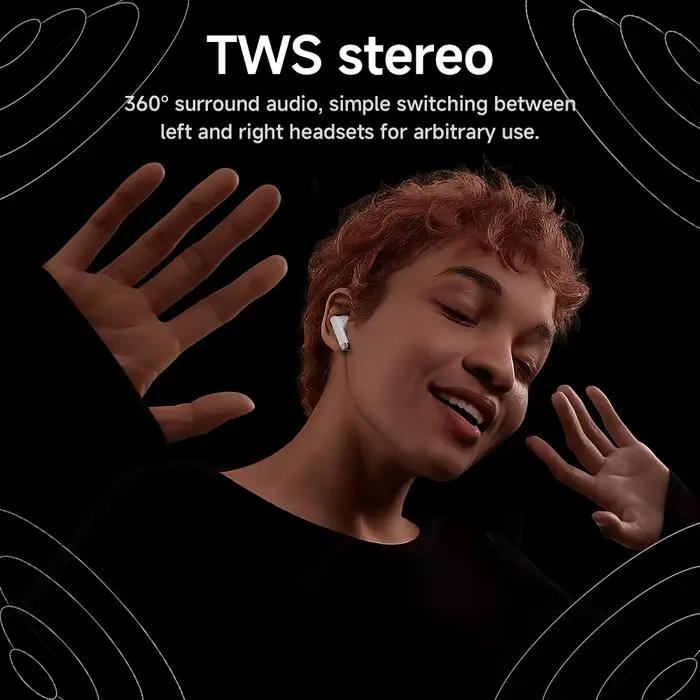 Ecouteurs sans fil HOCO EQ2 Bluetooth 5.3 intra-auriculaire imperméable pour musique et sport avec commande tactile et assistant vocal