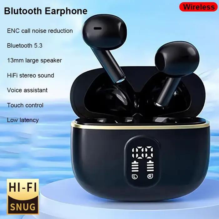 Écouteurs Bluetooth FITHEM Intra-auriculaires TWS sans fil avec annulation de bruit pour hommes et femmes occasions spéciales musique haute qualité