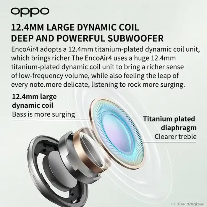 Nouveau OPPO Enco Air4 écouteurs sans fil Bluetooth 5.4 ANC suppression du bruit sport jeu casque HiFi stéréo HD micro