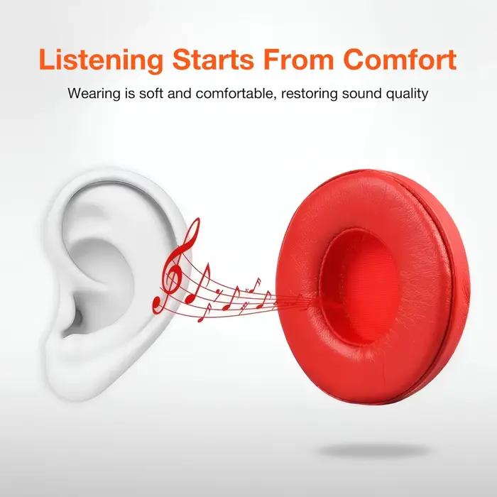 Coussinets doreille nephy en art du tissu antibruit pour beats solo 2 3 earphones couleur corail ou multicolore occasion specialeécoute musicale confortable