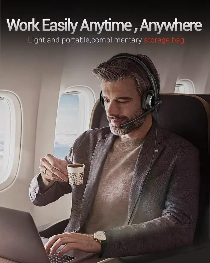 Casque USB avec microphone antibruit et connexion stable pour bureau étudiant téléconférence occasions spéciales