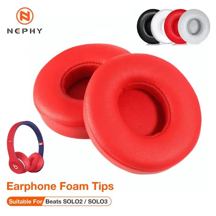 Coussinets doreille nephy en art du tissu antibruit pour beats solo 2 3 earphones couleur corail ou multicolore occasion specialeécoute musicale confortable