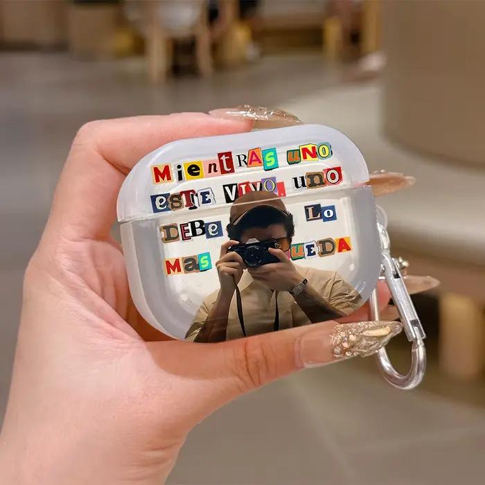 Étui en silicone translucide Singer B-Bad B-Bunny pour Airpods 4 3 Pro 2 1