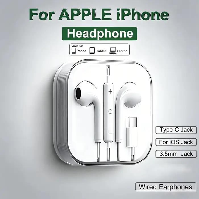Écouteurs intra-auriculaires filaires pour Apple iPad iPhone 15 11 12 13 14 16 17 Pro Max