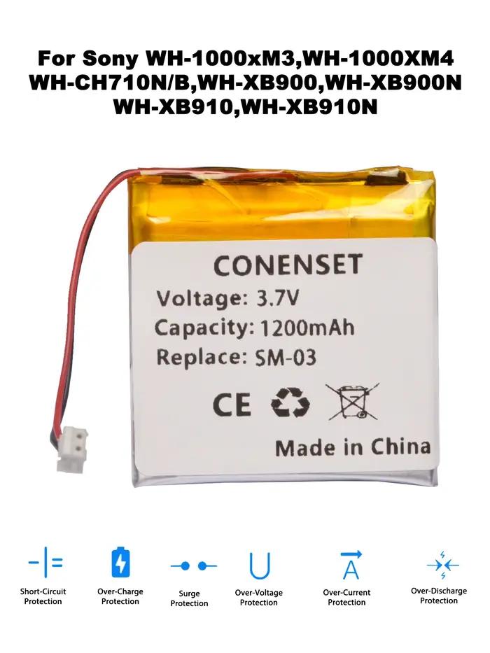 Batterie 3.7V 1200mah pour Sony WH-1000XM3 WH-1000MX4 WH-XB900N WH-CH71