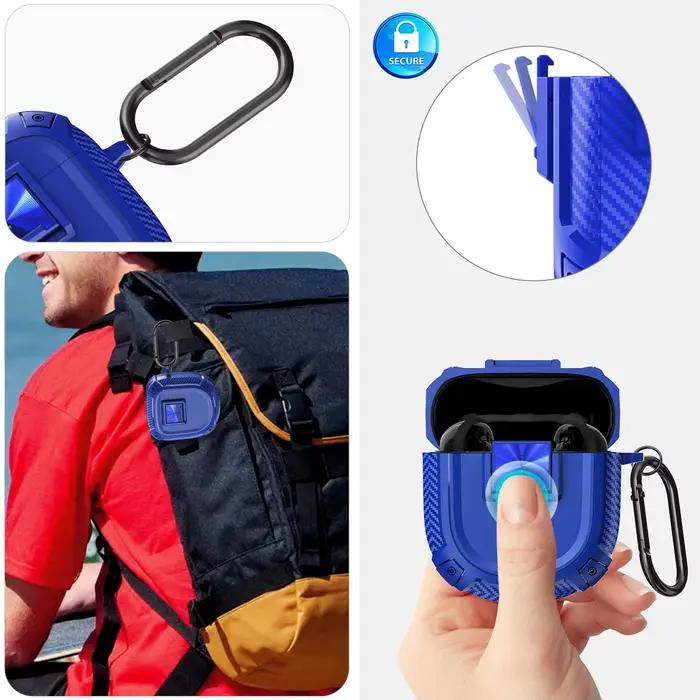 Étui de protection Bose QuietComfort Ultra 2 avec clip de verrouillage sécurisé motif fibre de carbone pour écouteurs occasions spéciales