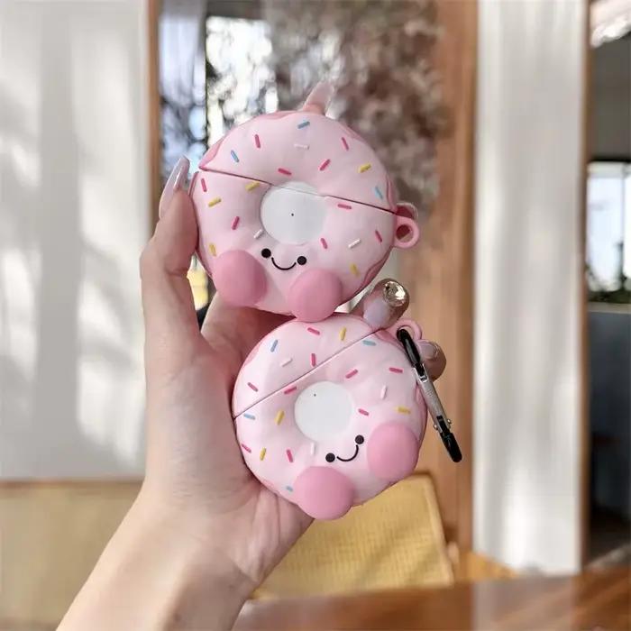 Pour Apple AirPods 1 2 3 4 Pro 2 étui 3D mignon dessin animé beignet Silicone écouteur
