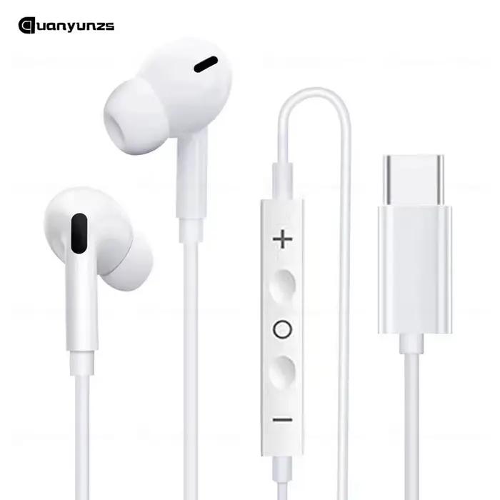 Écouteurs filaires Type C pour Apple Lightning semi-ouverts avec codecs AAC et LDAC coussinets en silicone pour iPhone 5 6 8 7 Plus X XS MAX XR 10 11 12 13 14 Pro 15 16 occasions spéciales