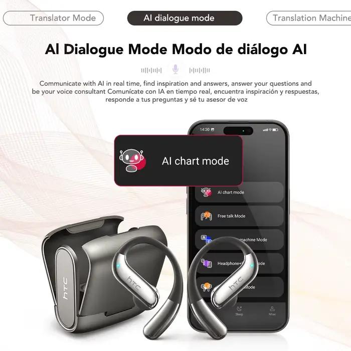 HTC NE23 OWS casque sans fil 6.0 écouteurs de traduction double réduction du bruit appels IP55 Protection professionnelle