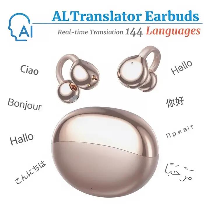 Écouteurs à clip d'oreille avec traduction en temps réel