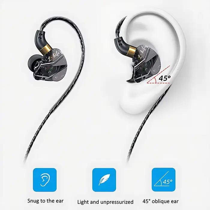 Ecouteurs filaires VAORLO 9D Surround HIFI avec microphone pour musique sportive et travail, compatibles iPhone Samsung Android