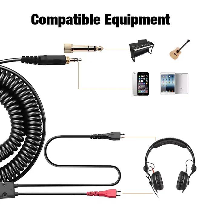 Câble d'écouteurs pour Sennheiser HD 25/600/650/430/480/490/540/560/580/6XX/660S/535/565 3.5mm 6.5mm