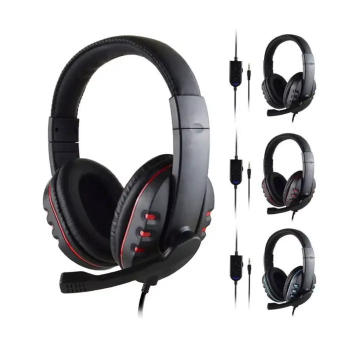 Casque de jeu filaire avec microphone, annulation active du bruit, bouton de contrôle, compatible avec PS4 et PC, pour gamer passionné