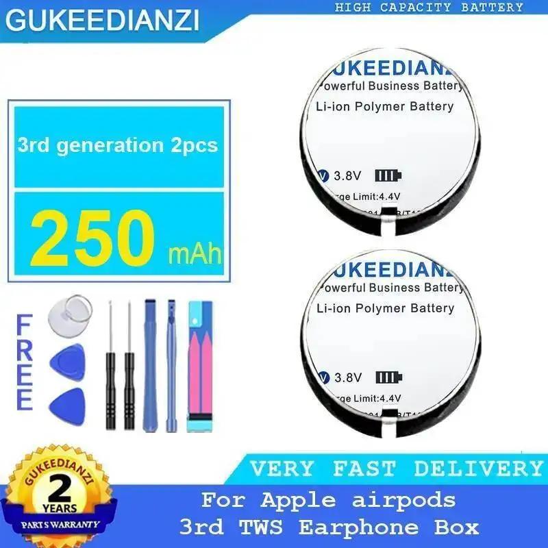 Batterie pour écouteurs Apple Airpods, 250Mah, 3ème génération de boîte, 2 pièces, longue durée