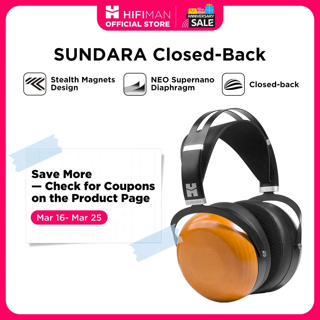 Casque audio Hi-Fi filaire HIFIMAN SUNDARA à conception fermée supra-auriculaire, à aimants planaire