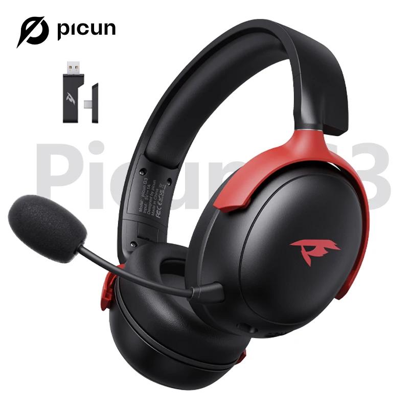 Picun G3 casque sans fil de jeu avec micro casque supra-auriculaire Bluetooth 5.4 40mm pilote 2.4G/s