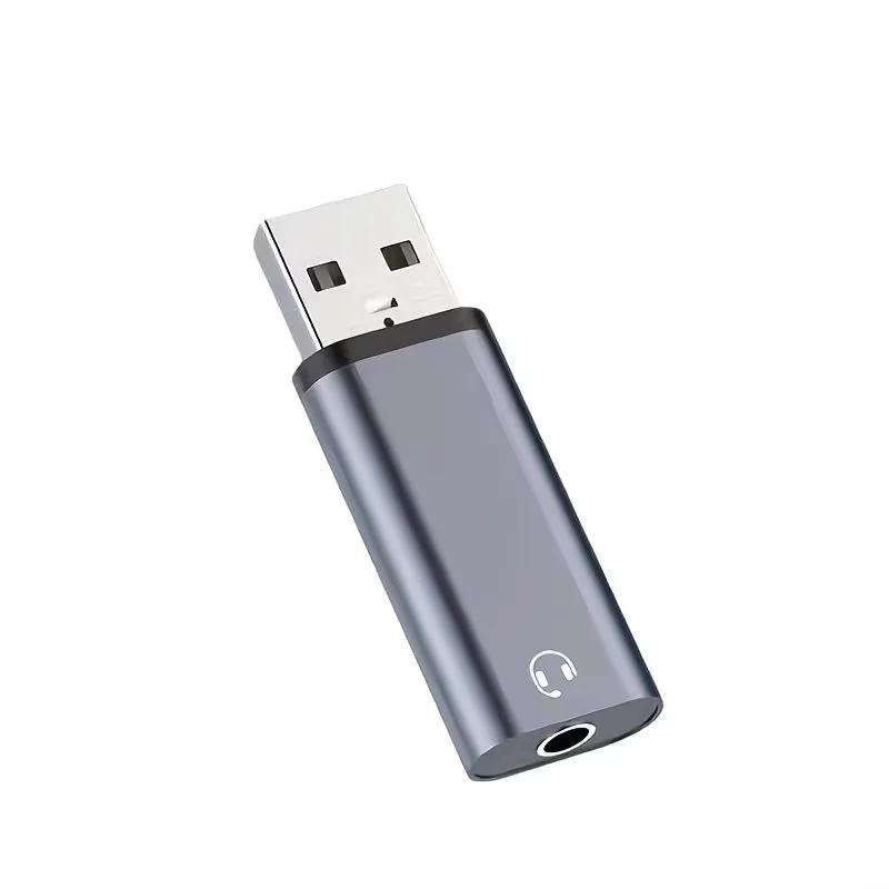 Adaptateur Jack Audio USB vers 3,5 mm, Adaptateur USB A vers 3,5 mm, Carte Son Stéréo Externe pour O