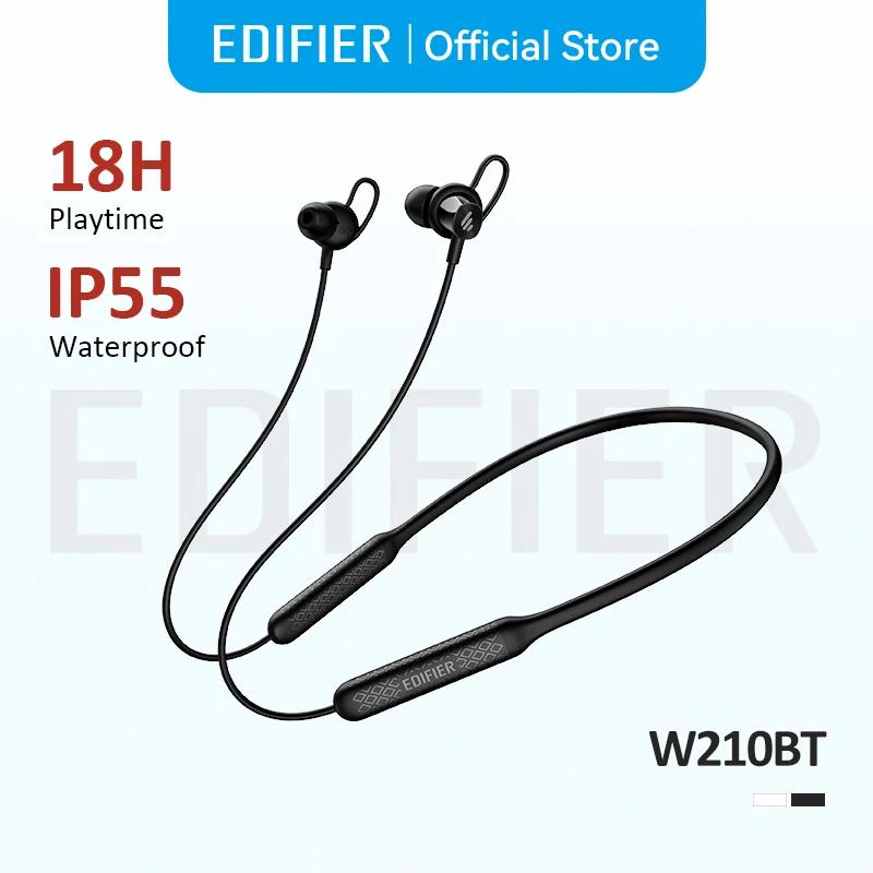 Écouteurs Bluetooth à tour de cou Edifier W210BT, type magnétique, écouteurs sportifs, casque sans f