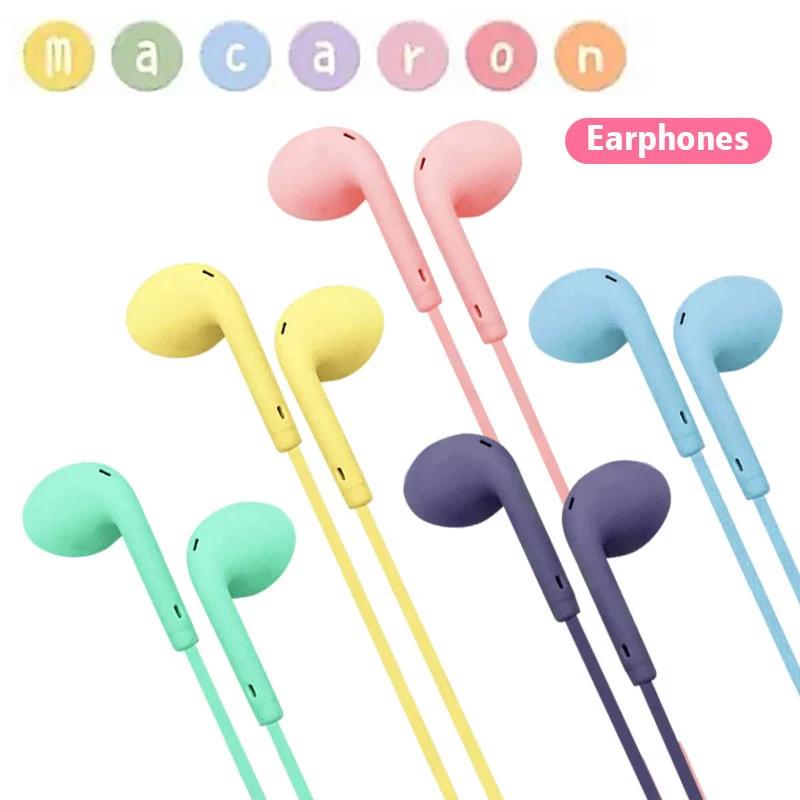 Macaron Universel 3.5mm Stéréo Écouteurs Sport Musique Bouchons D'oreille Filaire Microphone pour Xi