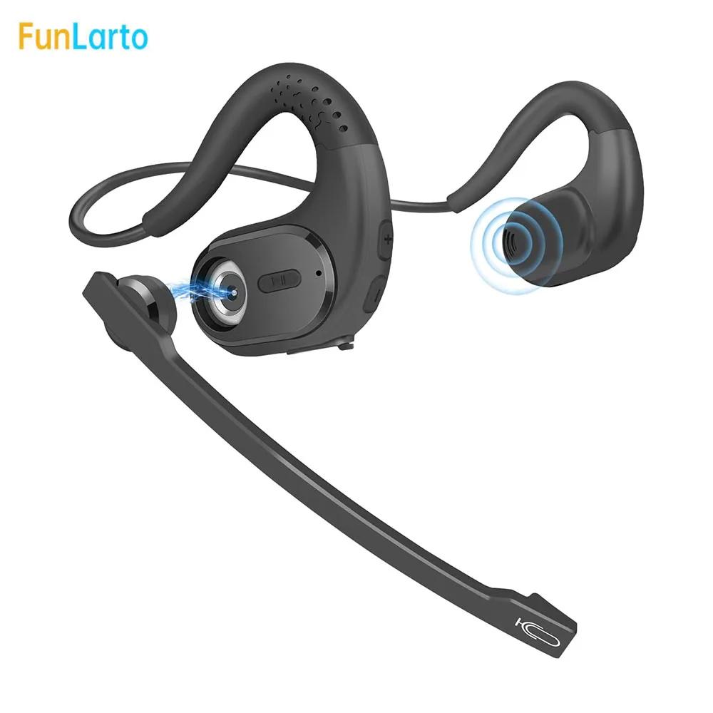 Casques sans fil Bluetooth 5.3 écouteurs sans fil écouteur affaires casque avec Microphone amovible 