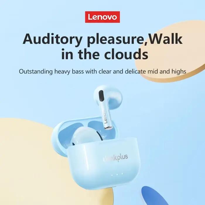 Lenovo-Casque sans fil Bluetooth LP40 Plus, son HiFi, écouteurs de sport stéréo avec micro, écouteur