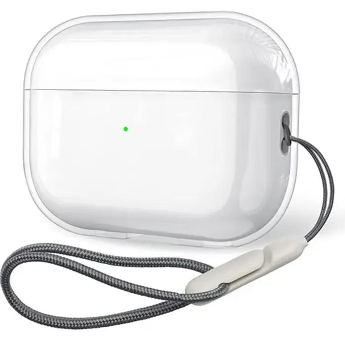 Étui pour écouteurs en TPU souple transparent avec lanière pour Airpods Pro 2 3 2e génération Air Po