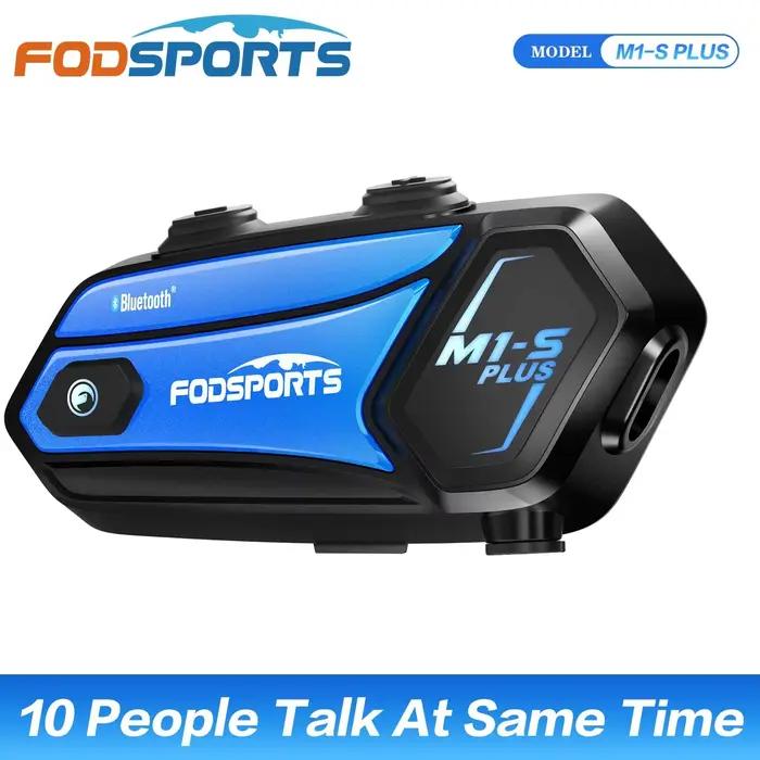 Fodsports M1-S Plus intercom moto casque bluetooth interphone moto, 10 pilotes 2000M, radio FM, part
